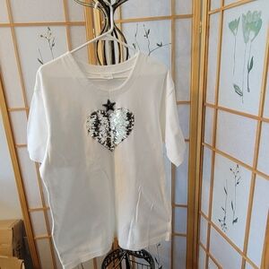 Apart Silver Sequin Tee